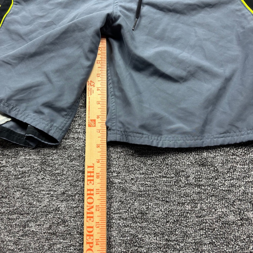 Y2K 2000s Nike Baggy Board Shorts Grey/Neon Yellow Size Large - Picture 7 of 7